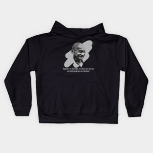 Mahatma Gandhi - Happiness & Harmony Kids Hoodie